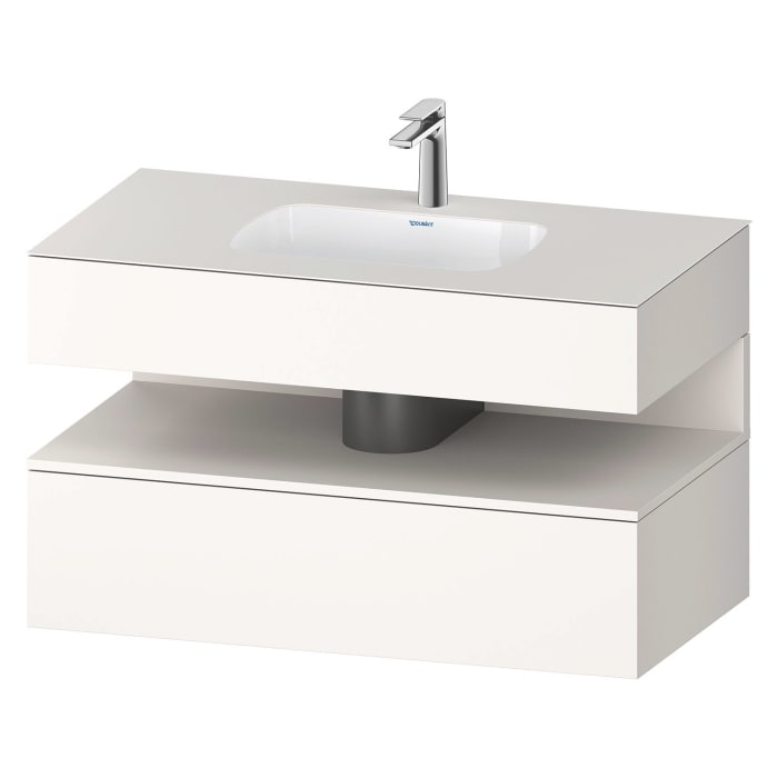 Duravit Qatego Einbauwaschtisch mit Konsolenwaschtischunterbau 100 x 60 cm, 1 Auszug