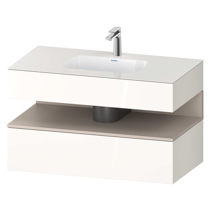 Duravit Qatego Einbauwaschtisch mit Konsolenwaschtischunterbau 100 x 60 cm, 1 Auszug