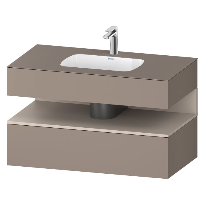 Duravit Qatego Einbauwaschtisch mit Konsolenwaschtischunterbau 100 x 60 cm, 1 Auszug