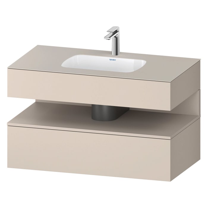 Duravit Qatego Einbauwaschtisch mit Konsolenwaschtischunterbau 100 x 60 cm, 1 Auszug