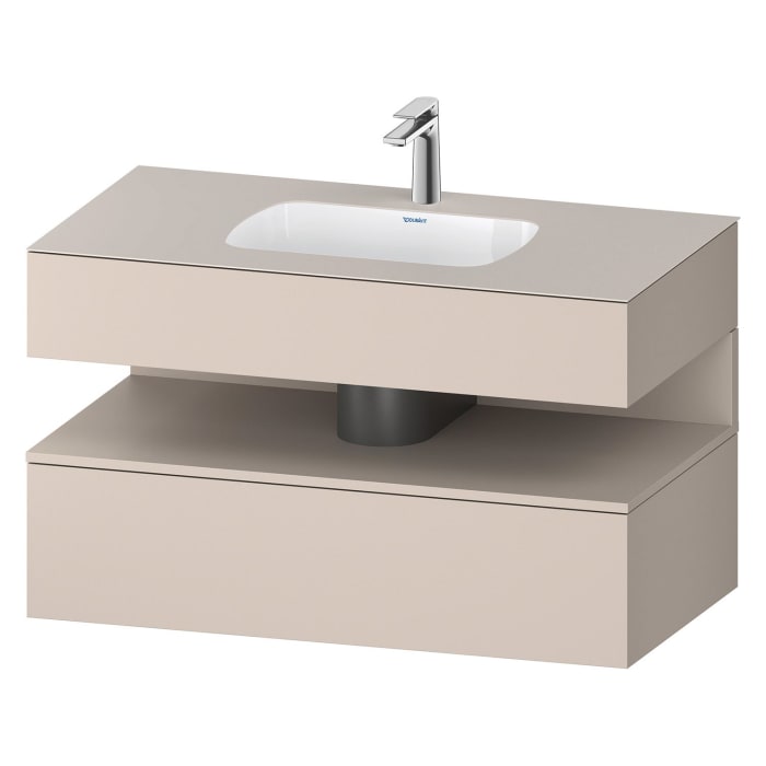 Duravit Qatego Einbauwaschtisch mit Konsolenwaschtischunterbau 100 x 60 cm, 1 Auszug