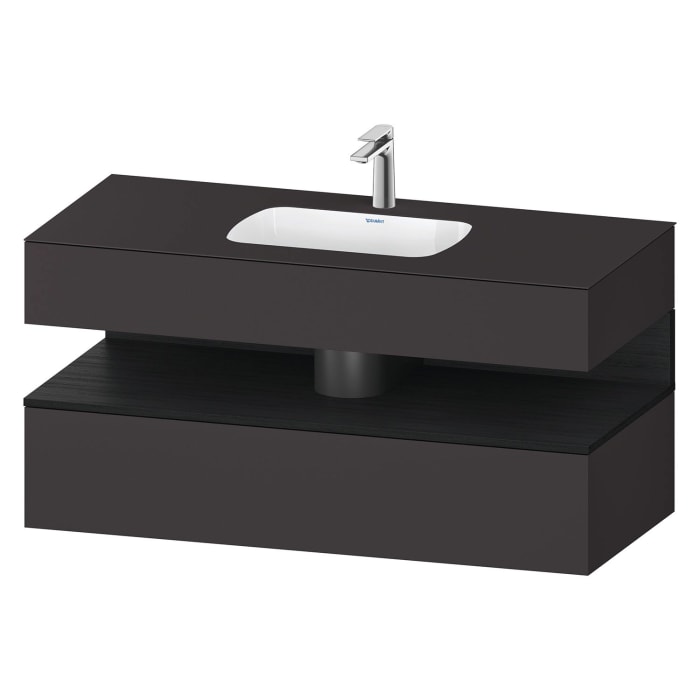 Duravit Qatego Einbauwaschtisch mit Konsolenwaschtischunterbau 120 x 60 cm, 1 Auszug, mit LED Beleuchtung
