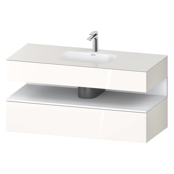 Duravit Qatego Einbauwaschtisch mit Konsolenwaschtischunterbau 120 x 60 cm, 1 Auszug