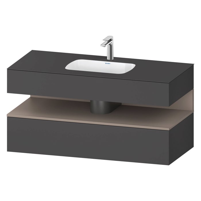 Duravit Qatego Einbauwaschtisch mit Konsolenwaschtischunterbau 120 x 60 cm, 1 Auszug