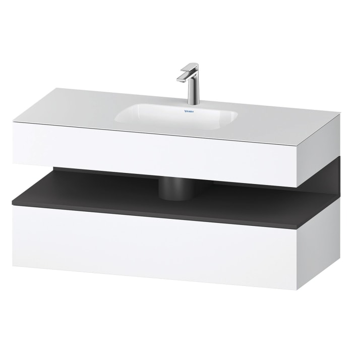 Duravit Qatego Einbauwaschtisch mit Konsolenwaschtischunterbau 120 x 60 cm, 1 Auszug