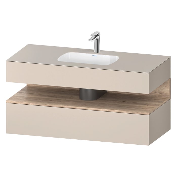 Duravit Qatego Einbauwaschtisch mit Konsolenwaschtischunterbau 120 x 60 cm, 1 Auszug