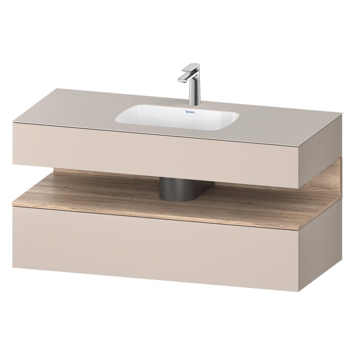 Duravit Qatego Einbauwaschtisch mit Konsolenwaschtischunterbau 120 x 60 cm, 1 Auszug