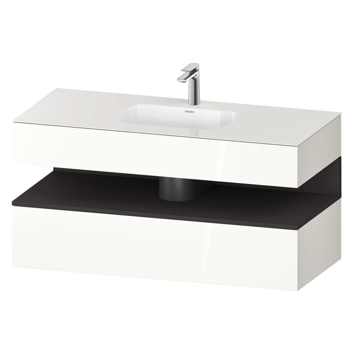 Duravit Qatego Einbauwaschtisch mit Konsolenwaschtischunterbau 120 x 60 cm, 1 Auszug