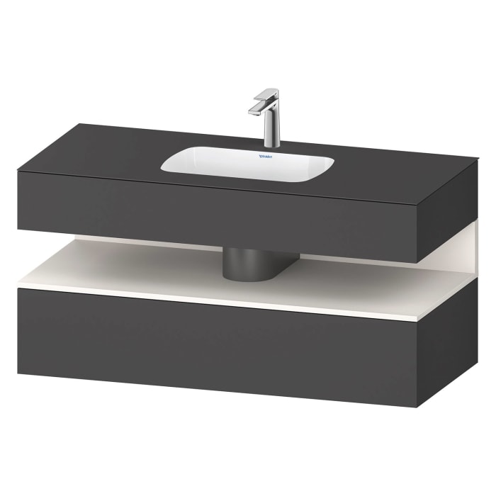Duravit Qatego Einbauwaschtisch mit Konsolenwaschtischunterbau 120 x 60 cm, 1 Auszug