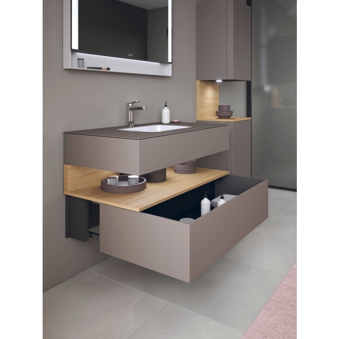 Duravit Qatego Einbauwaschtisch mit Konsolenwaschtischunterbau 100 x 60 cm, 1 Auszug