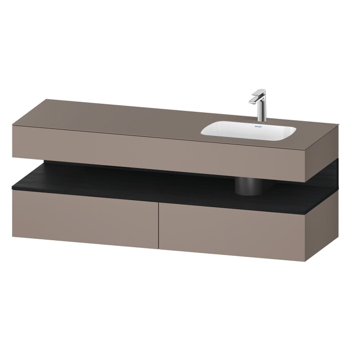 Duravit Qatego Einbauwaschtisch rechts mit Konsolenwaschtischunterbau 160 x 60 cm, 1 Auszug