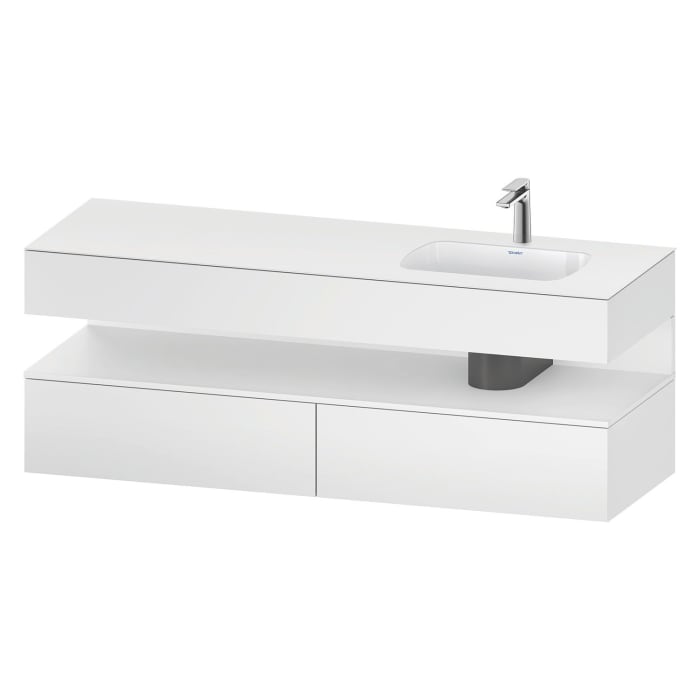 Duravit Qatego Einbauwaschtisch rechts mit Konsolenwaschtischunterbau 160 x 60 cm, 1 Auszug