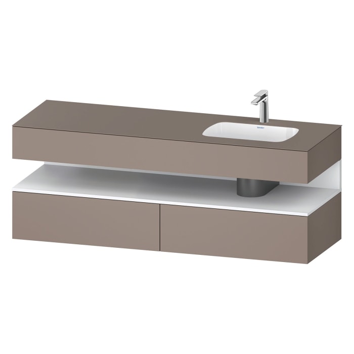 Duravit Qatego Einbauwaschtisch rechts mit Konsolenwaschtischunterbau 160 x 60 cm, 1 Auszug