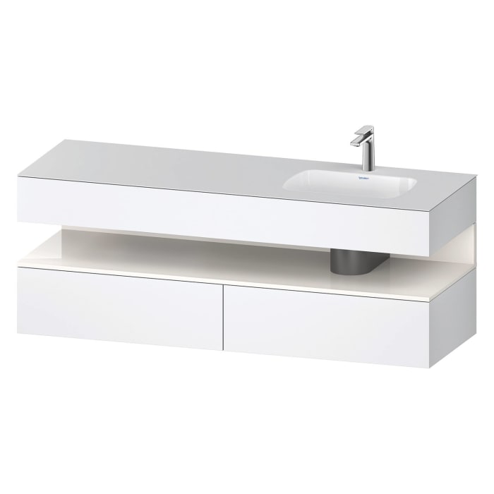 Duravit Qatego Einbauwaschtisch rechts mit Konsolenwaschtischunterbau 160 x 60 cm, 1 Auszug