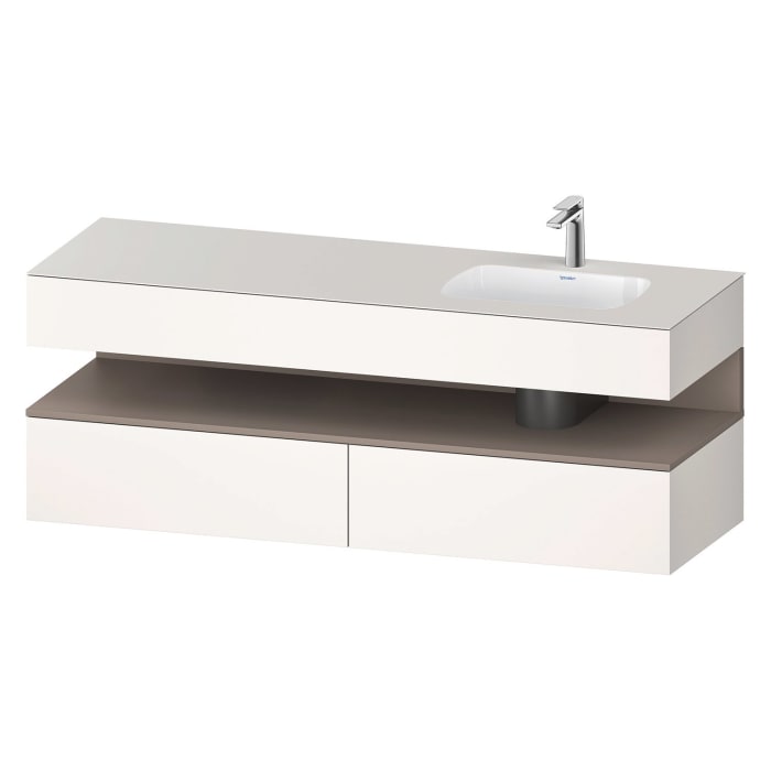 Duravit Qatego Einbauwaschtisch rechts mit Konsolenwaschtischunterbau 160 x 60 cm, 1 Auszug