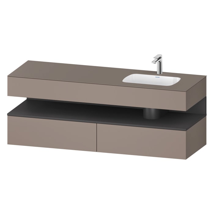 Duravit Qatego Einbauwaschtisch rechts mit Konsolenwaschtischunterbau 160 x 60 cm, 1 Auszug