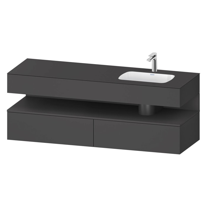 Duravit Qatego Einbauwaschtisch rechts mit Konsolenwaschtischunterbau 160 x 60 cm, 1 Auszug