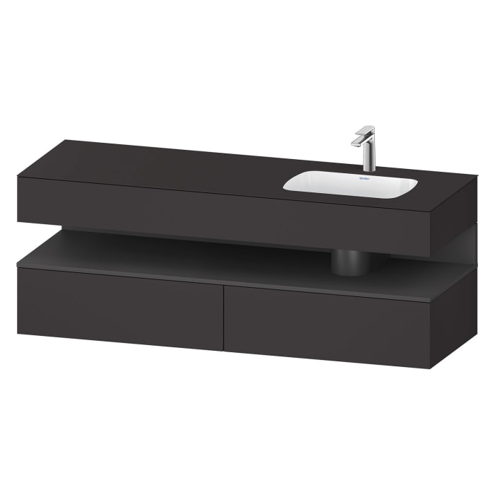 Duravit Qatego Einbauwaschtisch rechts mit Konsolenwaschtischunterbau 160 x 60 cm, 1 Auszug