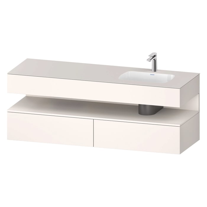 Duravit Qatego Einbauwaschtisch rechts mit Konsolenwaschtischunterbau 160 x 60 cm, 1 Auszug