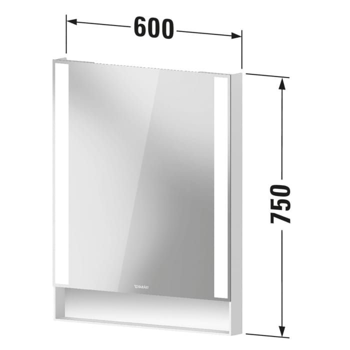 Duravit Qatego Badezimmerspiegel 60 x 75 cm mit hochwertiger Verarbeitung