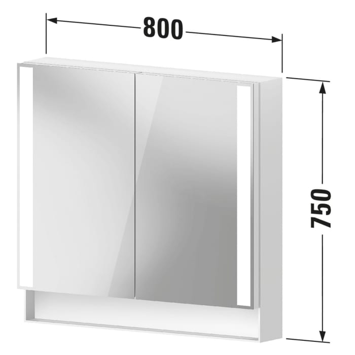 Duravit Qatego Spiegelschrank 80 x 75 cm, mit Innenbeleuchtung