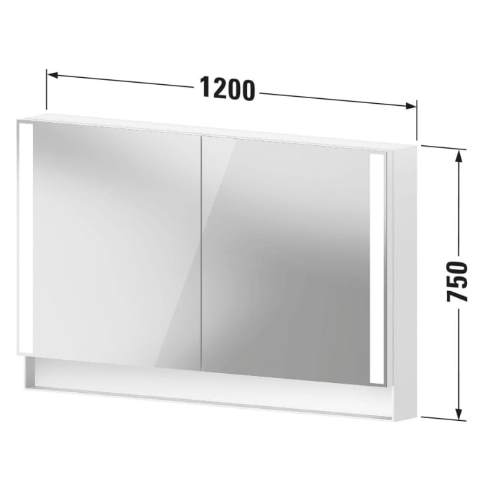 Duravit Qatego Spiegelschrank 120 x 75 cm, mit Innenbeleuchtung