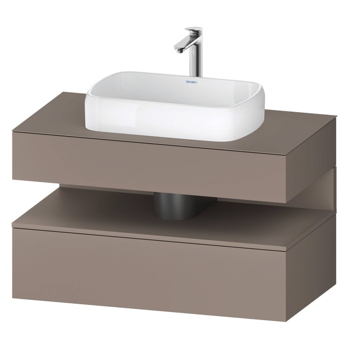 Duravit Qatego Konsolenwaschtischunterbau mit Ausschnitt mittig 100 x 60 cm, 2 Auszüge
