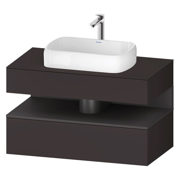 Duravit Qatego Konsolenwaschtischunterbau mit Ausschnitt mittig 100 x 60 cm, 2 Auszüge