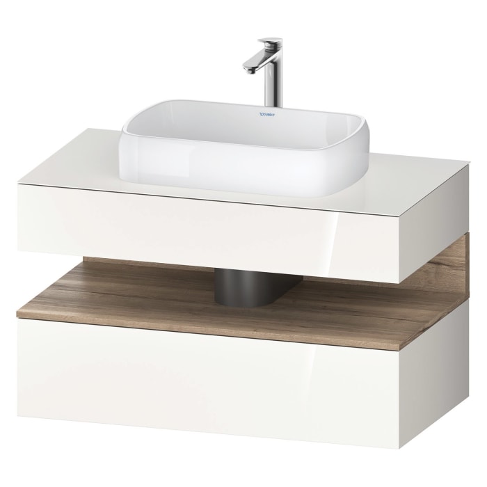 Duravit Qatego Konsolenwaschtischunterbau mit Ausschnitt mittig 100 x 60 cm, 2 Auszüge