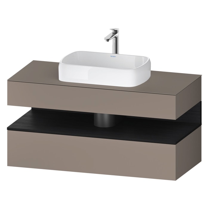 Duravit Qatego Konsolenwaschtischunterbau mit Ausschnitt mittig 120 x 60 cm, 2 Auszüge