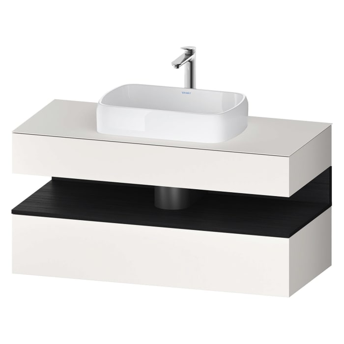 Duravit Qatego Konsolenwaschtischunterbau mit Ausschnitt mittig 120 x 60 cm, 2 Auszüge, mit LED Beleuchtung