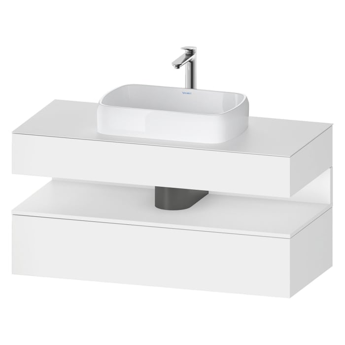 Duravit Qatego Konsolenwaschtischunterbau mit Ausschnitt mittig 120 x 60 cm, 2 Auszüge, mit LED Beleuchtung