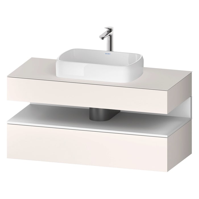 Duravit Qatego Konsolenwaschtischunterbau mit Ausschnitt mittig 120 x 60 cm, 2 Auszüge