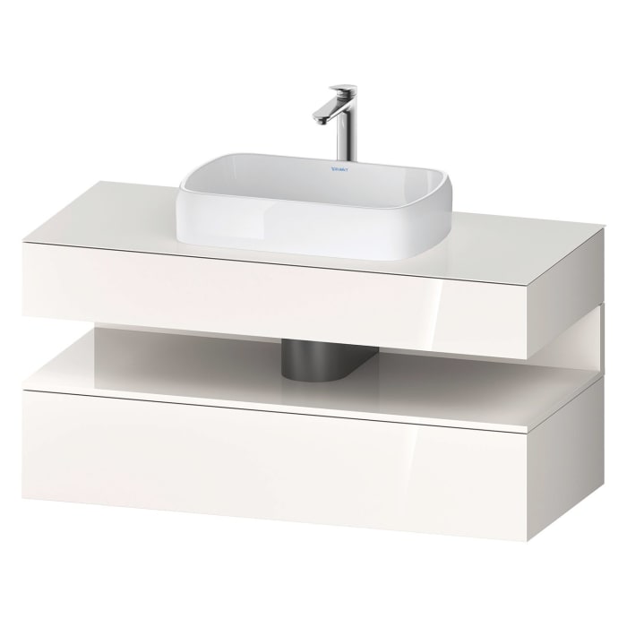 Duravit Qatego Konsolenwaschtischunterbau mit Ausschnitt mittig 120 x 60 cm, 2 Auszüge