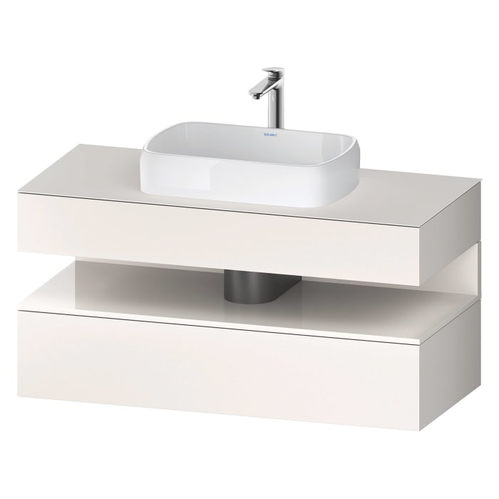 Duravit Qatego Konsolenwaschtischunterbau mit Ausschnitt mittig 120 x 60 cm, 2 Auszüge, mit LED Beleuchtung