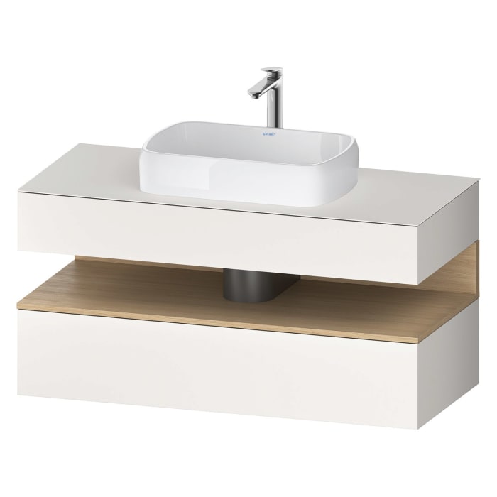 Duravit Qatego Konsolenwaschtischunterbau mit Ausschnitt mittig 120 x 60 cm, 2 Auszüge