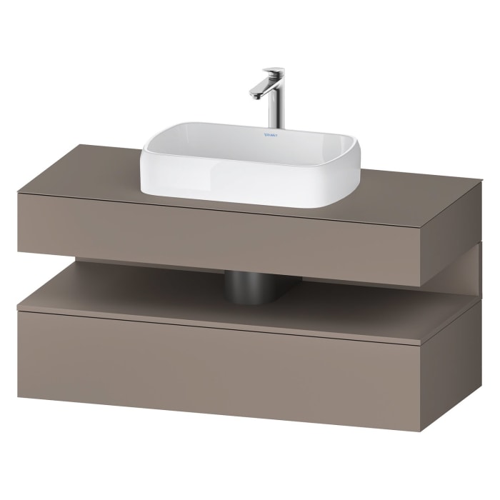 Duravit Qatego Konsolenwaschtischunterbau mit Ausschnitt mittig 120 x 60 cm, 2 Auszüge