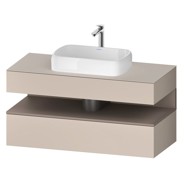 Duravit Qatego Konsolenwaschtischunterbau mit Ausschnitt mittig 120 x 60 cm, 2 Auszüge