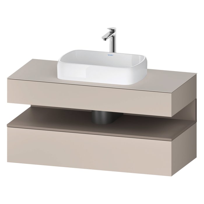 Duravit Qatego Konsolenwaschtischunterbau mit Ausschnitt mittig 120 x 60 cm, 2 Auszüge