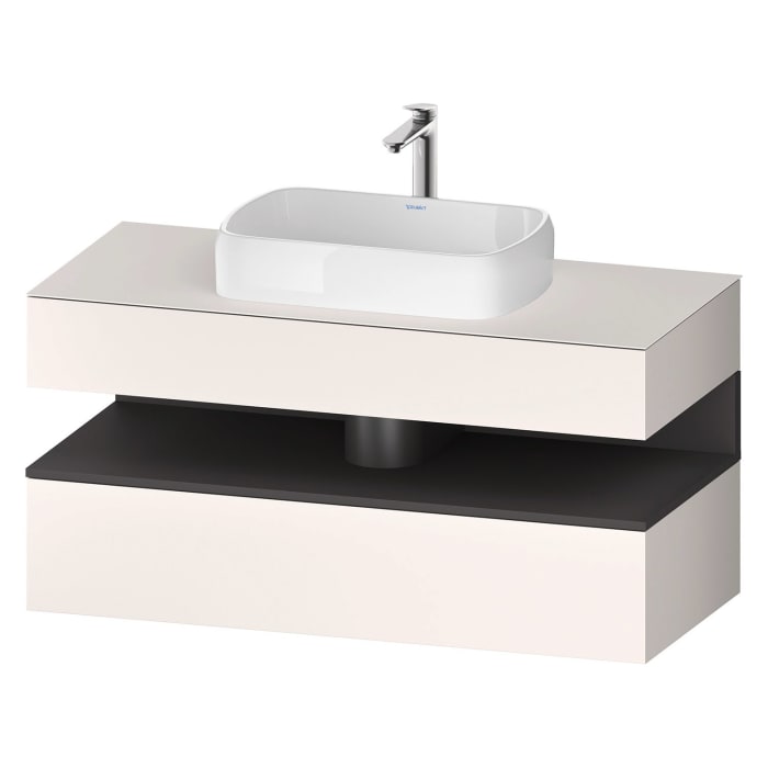 Duravit Qatego Konsolenwaschtischunterbau mit Ausschnitt mittig 120 x 60 cm, 2 Auszüge, mit LED Beleuchtung