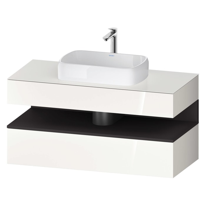 Duravit Qatego Konsolenwaschtischunterbau mit Ausschnitt mittig 120 x 60 cm, 2 Auszüge