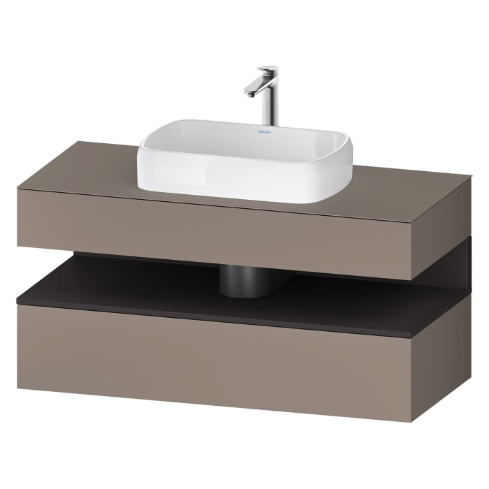 Duravit Qatego Konsolenwaschtischunterbau mit Ausschnitt mittig 120 x 60 cm, 2 Auszüge