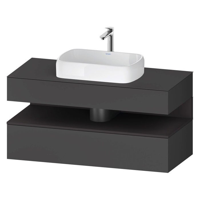 Duravit Qatego Konsolenwaschtischunterbau mit Ausschnitt mittig 120 x 60 cm, 2 Auszüge