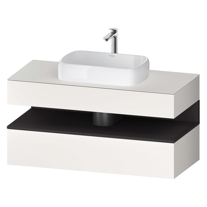 Duravit Qatego Konsolenwaschtischunterbau mit Ausschnitt mittig 120 x 60 cm, 2 Auszüge