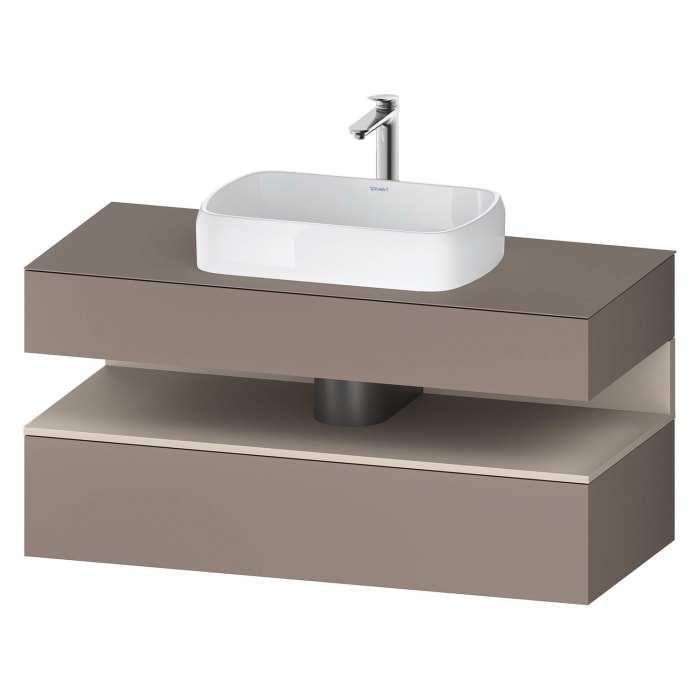 Duravit Qatego Konsolenwaschtischunterbau mit Ausschnitt mittig 120 x 60 cm, 2 Auszüge