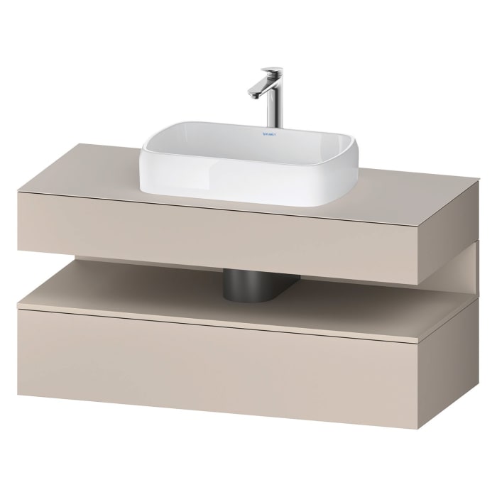 Duravit Qatego Konsolenwaschtischunterbau mit Ausschnitt mittig 120 x 60 cm, 2 Auszüge, mit LED Beleuchtung