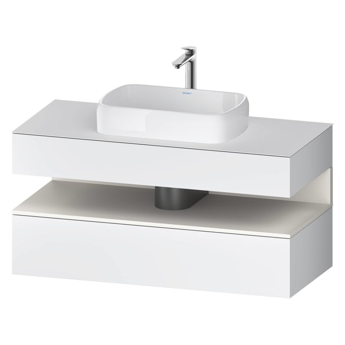 Duravit Qatego Konsolenwaschtischunterbau mit Ausschnitt mittig 120 x 60 cm, 2 Auszüge