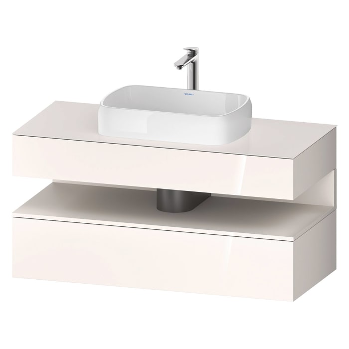 Duravit Qatego Konsolenwaschtischunterbau mit Ausschnitt mittig 120 x 60 cm, 2 Auszüge, mit LED Beleuchtung