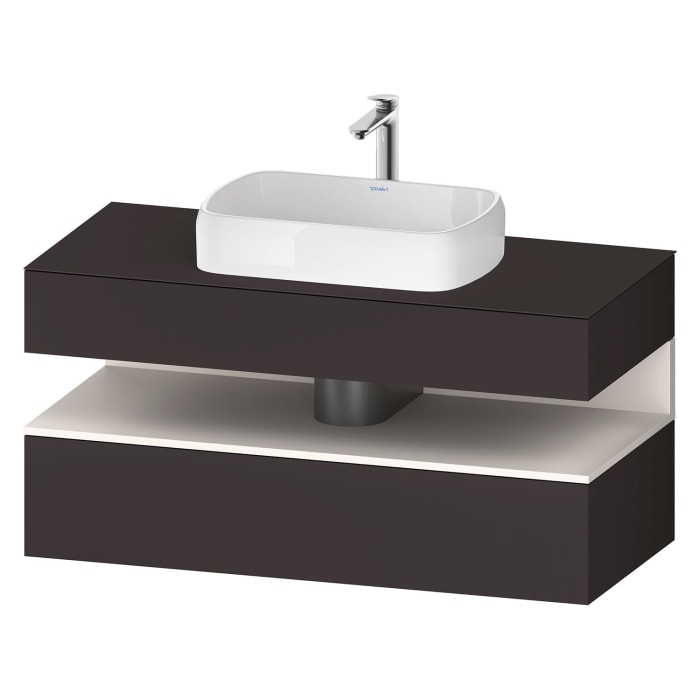 Duravit Qatego Konsolenwaschtischunterbau mit Ausschnitt mittig 120 x 60 cm, 2 Auszüge