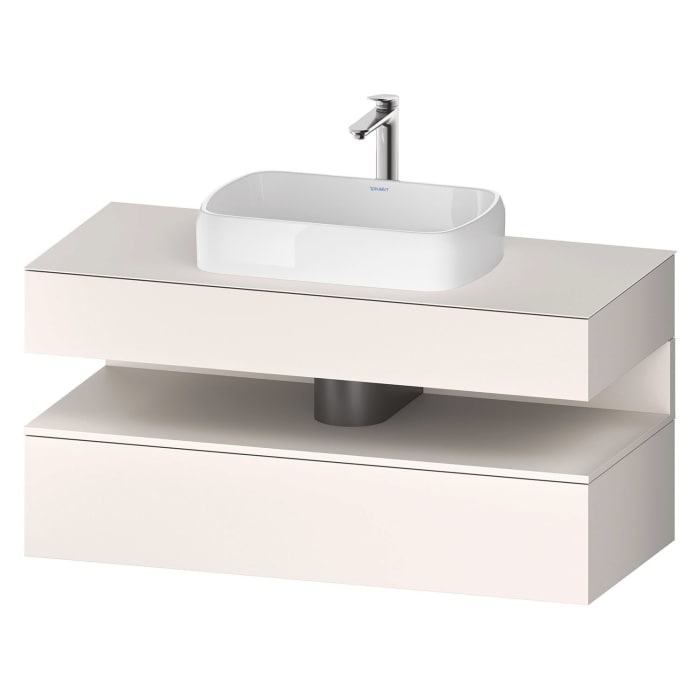 Duravit Qatego Konsolenwaschtischunterbau mit Ausschnitt mittig 120 x 60 cm, 2 Auszüge